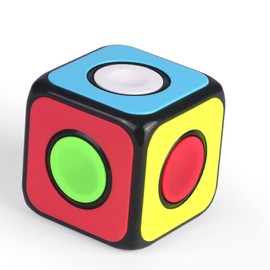 Magic Cube QiYi Toys 1x1 Magic Cube Puzzle Gyro Rotation Cube Brain Teasers Magic Puzzle Spinning Anti-Anxiety Fidget Spinner Toys for Children and Adults