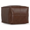 SIMPLIHOME Brody 18-inch Wide Square Pouf in Distressed Dark Brown
