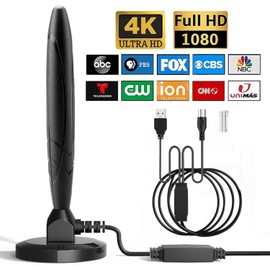 TV Antenna Indoor Antenna for Smart TV for Long Range Reception and All Smart TVs HD Digital Antenna with Amplifier Signal Booster for Local Channels Supports 4K 1080p-2025 Upgrade(Black)