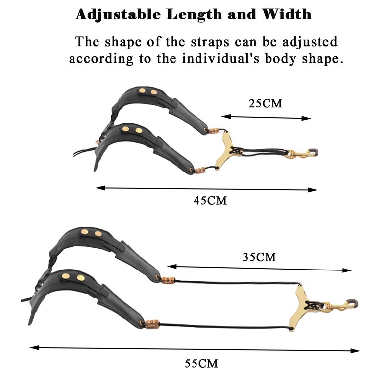 JIAMIAN Universal Black Genuine Leather Sax Neck Strap, Premium Saxophone