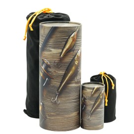 Casket Depot Gone Fishing Set Memorial Collection Scattering Tube, Biodegradable Urn for Scattering Ashes, Eco Urn for Green Burial, Set One Large One Mini