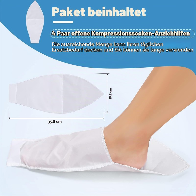 JYSNOW 4 x Smooth Fabric Compression Socks Dressing Aid
