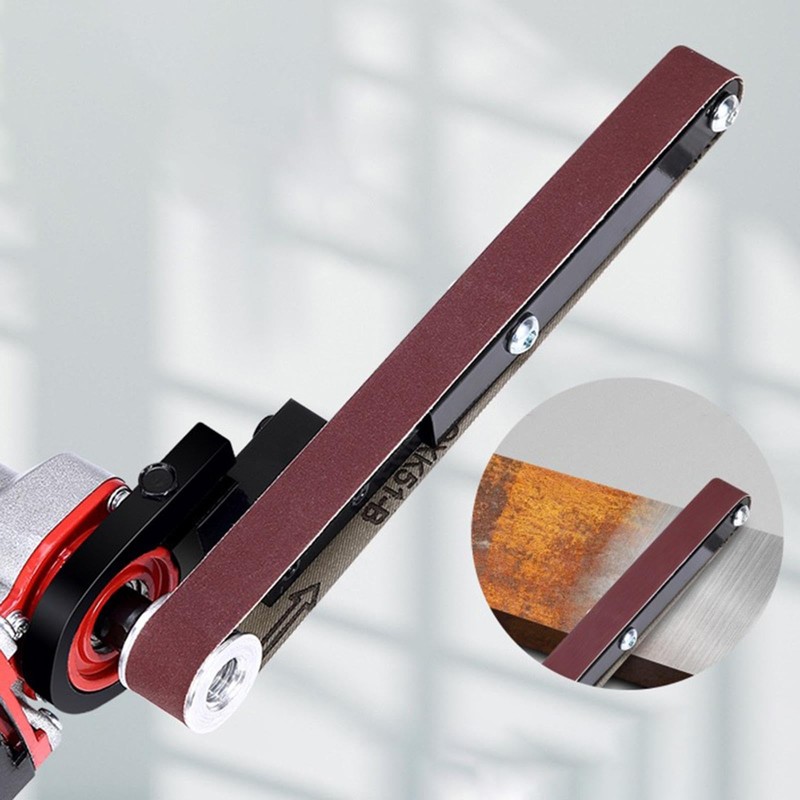 Fenteer Belt Sander Adapter for Angle Grinder Pipe Tube Sanding
