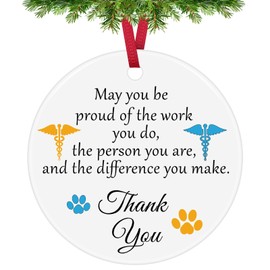 Vet Tech Gifts Appreciation Gifts Ceramic Hanging Ornament Gifts for Veterinarian Thank You Gifts Ceramic Ornament Veterinary Student Graduation Gift Inspirational Gifts for Coworkers Going Away Gifts