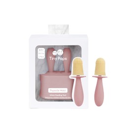 ezpz Tiny Pops (Blush) - 4 Months+ - Popsicle Mold Set with Two Wands for Infants - Baby-Led Weaning + Teething Essentials
