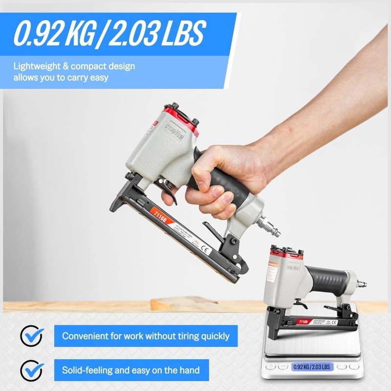 meite 7116B 22 GA3/8" Crown Pneumatic Staple Gun 1/4"- 5/8"Upholstery