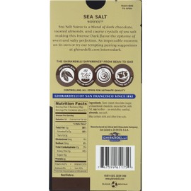 GHIRARDELLI Intense Dark Chocolate Bar, Sea Salt Almond, 3.5 Oz Bar (Pack of 12)