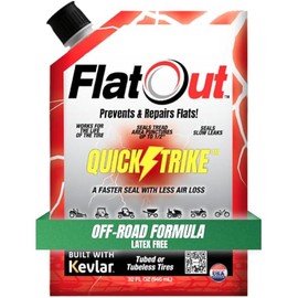 Flat Out QuickStrike Tire Sealant Off-Road Formula - Prevent Flat Tires, Seal Leaks, Contains Kevlar, 32-Ounce Bag