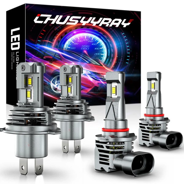 CHUSYYRAY 4x 2sides led Headlights + Fog Light bulbs For