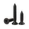 MOOPW Flat Head Wood Screws - Stainless Steel 304 Black