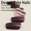 Fall Brown Press on Nails Medium Fake Nails with Curve