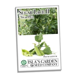 Sugar Lace II Snap Pea Seeds for Planting, 50+ Heirloom Seeds Per Packet, (Isla's Garden Seeds), Non GMO Seeds, Botanical Name: Pisum sativum, Packaged for 2024 Growing Season