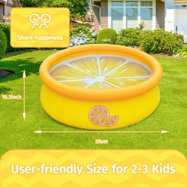 POOLWALD Inflatable Pool for Backyard Fun, Premium Swimming Pool for Family Enjoyment, Blow Up Pool with Strong PVC Material, Ideal for Hot Summer Days in The Yard, Orange