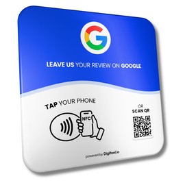 DIGIFEEL Review Tap Card for Google reviews – NFC + QR Code Sign – WiFi Porter Tap to Connect Plate for Business – Compatible with All Phones (Multicolor, 1 Plate)