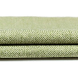 McAlister Textiles Herringbone Boutique Fabric Door Stop | Sage Green + Grey Velvet Handle Tweed Wool Textured Decorative Wedge