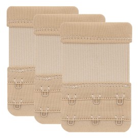 YARBAR Bra Extender 3 Hook, Comfortable Stretchy 3 Hooks Bra Extension Strap (Beige, 3 Hook 3/4 inch)