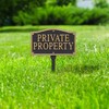 Whitehall Products Private Property Wall/Lawn Statement Plaque, Black/Gold