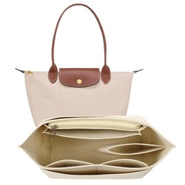 Organizador de bolsos para longchamp le pliage, Bolso de Mano de Fieltro para Mujer, Organizador de Bolsos, con 7 Compartimentos, Bolsa de Almacenamie
