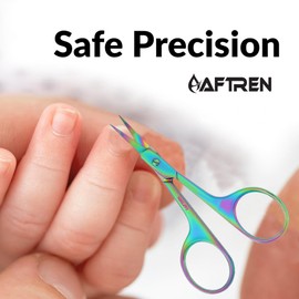 Professional Cuticle Scissors Eyebrow Eyelashes Moustache Multi-Purpose Nail Scissors Small Manicure Scissors for Men Women Girls