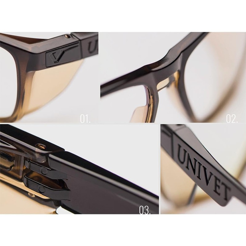 UNIVET Protective Glasses Diamond/After Dark EN 166 Lens Clear +