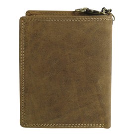 Harrys-Collection Wallet made of high-quality vintage leather + RFID with chain, Cognac, purse