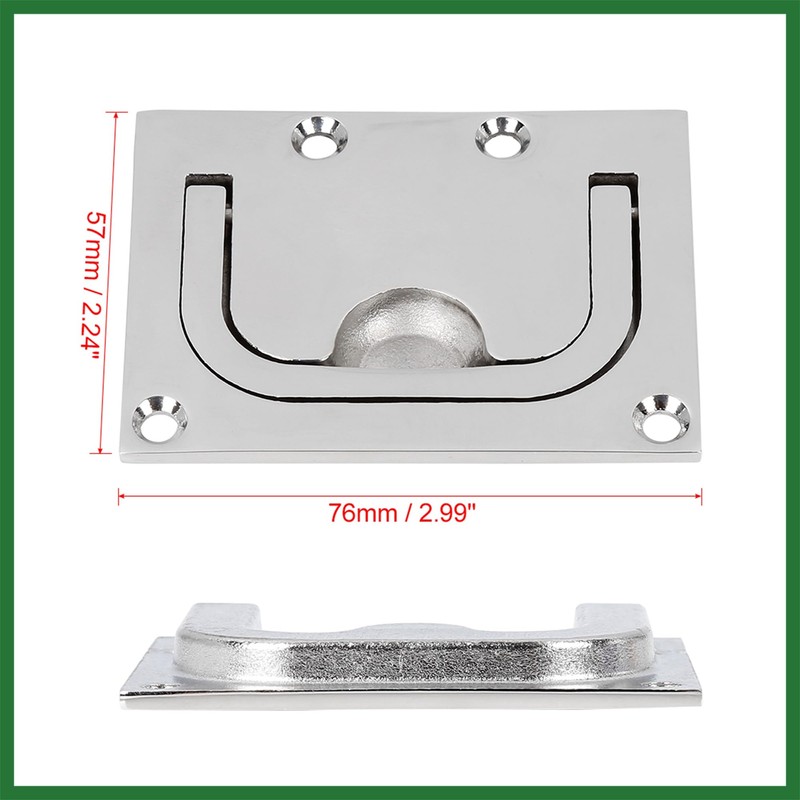 Motoforti 76x57mm Boat Floor Locker Hatch Lift Flush Ring Pull