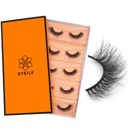 DYSILK Wispy Lashes False Eyelashes - Mink Lashes 5 Pairs 6D Faux Eyelash Extension False Eyelashes Mink Lash Natural Look Fake Eyelash Reusable Strip Lash Kit | Wispy-10-15mm