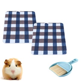 Voarge 2 Pack Large Guinea Pig Cage Liner with Cleaning Tool Set, Fast Absorbent Waterproof Puppy Pee Pads Washable Air Dried Pee Mat for Small Animals Pet, 31''x 47''
