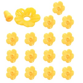 Pocoxll 16 Pcs Yellow Hummingbird Feeder Replacement Parts, Replacement Flowers for Feeding Ports,Wild Bird Feeders(Style 1)