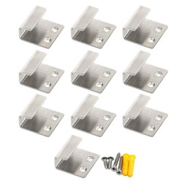 Pxyelec Stainless Steel Hanging Hook 90 Degree Right Angle Hanger for Bathroom Clothes Coat, Pack of 10