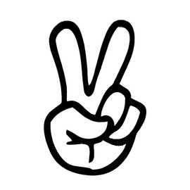 2Pack Finger Peace Sign Stickers,5.9"x4", Suitable for Laptops, Helmets, Cars, Trucks, Motorcycles, Windows, Bumpers, Wall Decorations | #TM385 (Black)