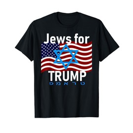 Jews for Trump American Flag Star of David Hebrew Supporter T-Shirt