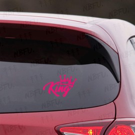 NBFU Decals Funny King Crown 2 (Pink) (Set of 2) Premium Waterproof Vinyl Decal Stickers for Laptop Phone Accessory Helmet Car Window Bumper Mug Tuber Cup Door Wall Decoration