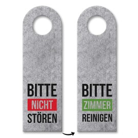 trendaffe - Please do not disturb or clean room door hanger with coloured bars in grey