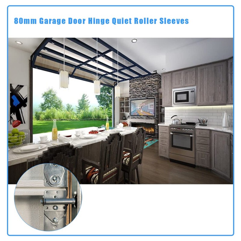 GTPARTES 80mm Garage Door Hinge Quiet Roller Sleeves Compatible with
