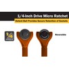 TITAN 11322 1/4 in. Aluminum Swivel Head Micro Ratchet, Orange