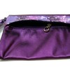 Sparkling Purple Wallet Pouch Mini Purse Zipper Small Change Bag