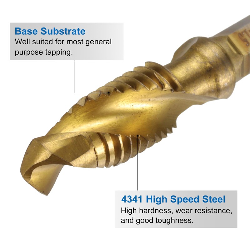 sourcing map 4pcs Combination Drill and Tap Bits Metric M10