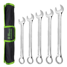 Der Erwachte Juego de llaves grandes con bolsa rodante, métrica, 5 piezas, 23 mm, 24 mm, 26 mm, 27 mm, 30 mm, 12 puntos, acero chapado en cromo vanadio