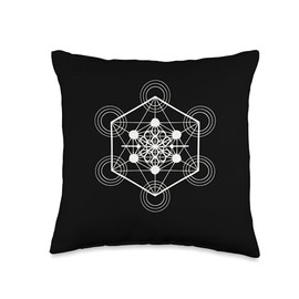 Metatron Cube Mandala Meditation Energy Healing Throw Pillow