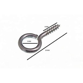 1000 x 20mm Closed Screw In Hooks
