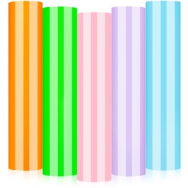 GIRAFVINYL Neon Permanent Vinyl 5 Sheets - 12”x12” Easy to Weed Bright Color Neon Permanent Adhesive Vinyl for Mugs, Sign, Banner,