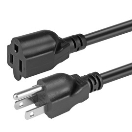 UL Listed SJT 16AWG 13A Heavy Duty AC Power Extension Cord Cable - VSEER 3 Prong Grounded Outlet Saver Extension Cords NEMA 5-15P to NEMA 5-15R, Black (3 FT)