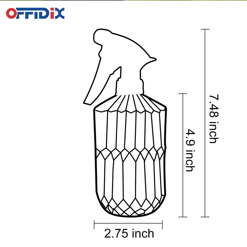 OFFIDIX Fine Mist Plant Mister,Handheld Pressure Glass Spray Bottles,0.43L/15.17oz Watering