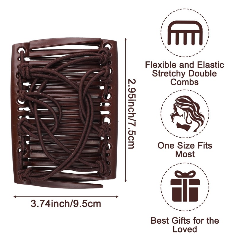 6 PCS Elastic Comb Clip, Magic Hair Comb, Adjustable Elastic