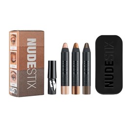 Nudestix Mini Nude Metallic Eye Kit – 3-Piece Cream Eyeshadow Pencil Set in Long-Wear Metallic Nude Shades | Multi-Use Eye Crayons for Shadow, Liner &