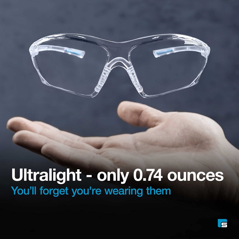 Solid. Lightweight Safety Glasses with Only 21 g and Integrated