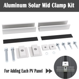 Aurinktron 2 x aluminium rail brackets + 2 x centre clamps, solar modules mounting kit, connector for solar photovoltaic