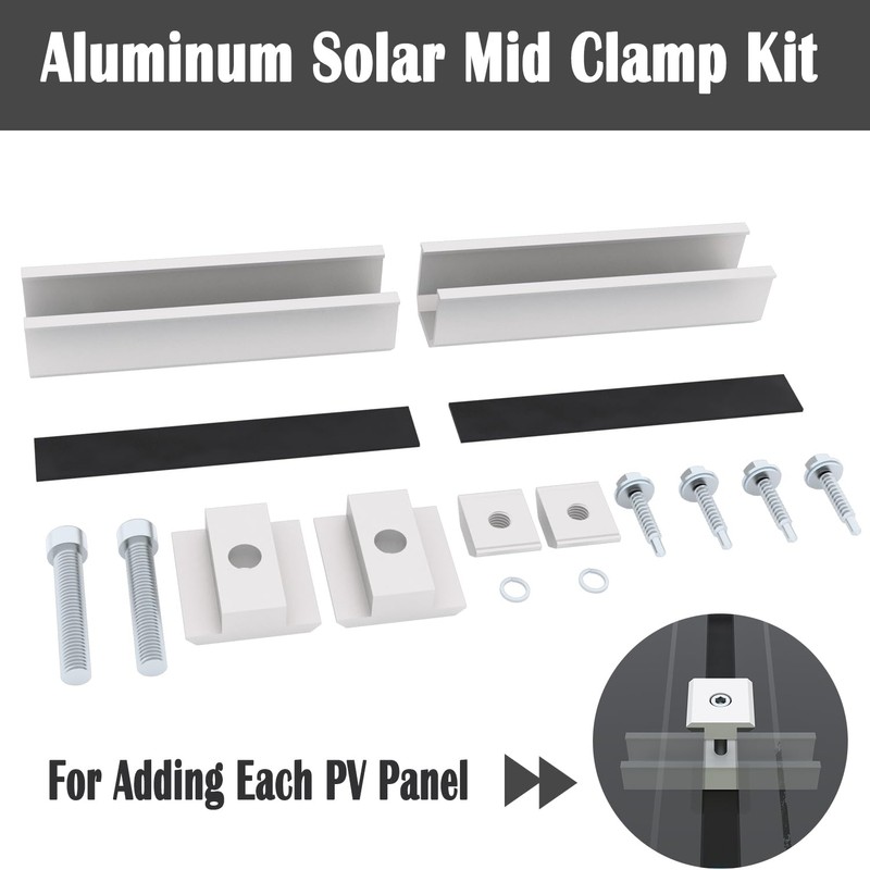 Aurinktron 2 x aluminium rail brackets + 2 x centre