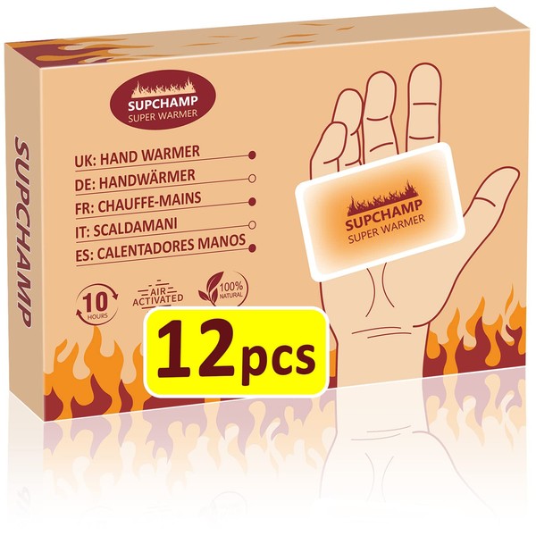 Supchamp Hand Warmers - 12 PCS Disposable Pocket Hand Warmer